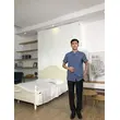 BD-MO-148  Order Chinese stand-up collar housekeeping uniform, cuff slit design, invisible button design