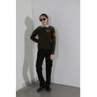 BD-MO-013 Customized Security Sweater Uniform Model Demonstration Real Person Trying On Custom Style