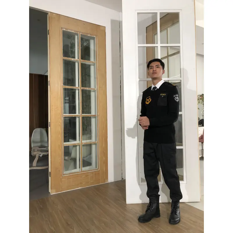 bd-mo-017 定做安防行業製服設計肩帶臂章，左上胸口袋，真人試穿 