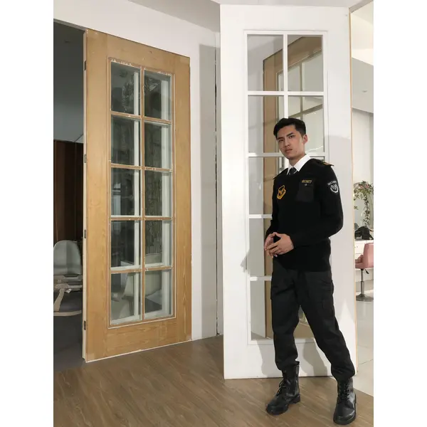 bd-mo-017 定做安防行業製服設計肩帶臂章，左上胸口袋，真人試穿 