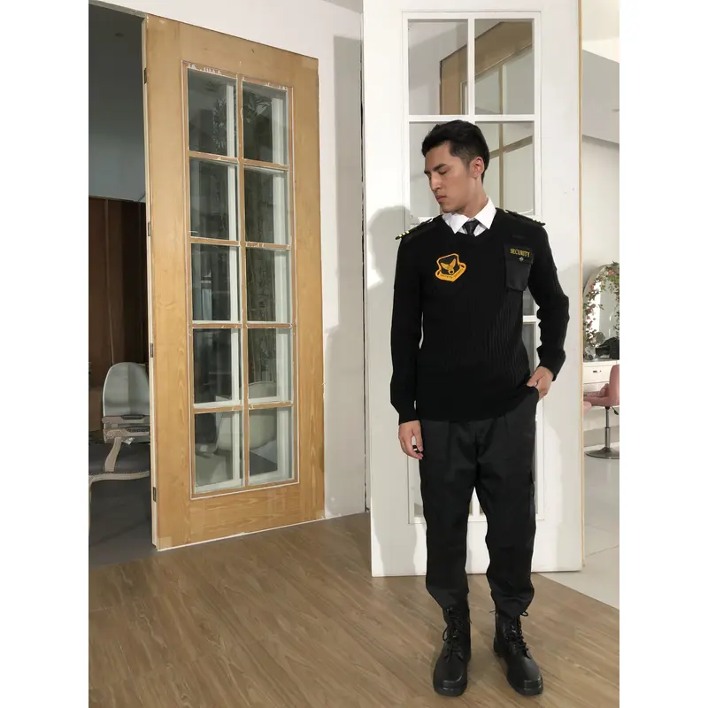 bd-mo-017 定做安防行業製服設計肩帶臂章，左上胸口袋，真人試穿 