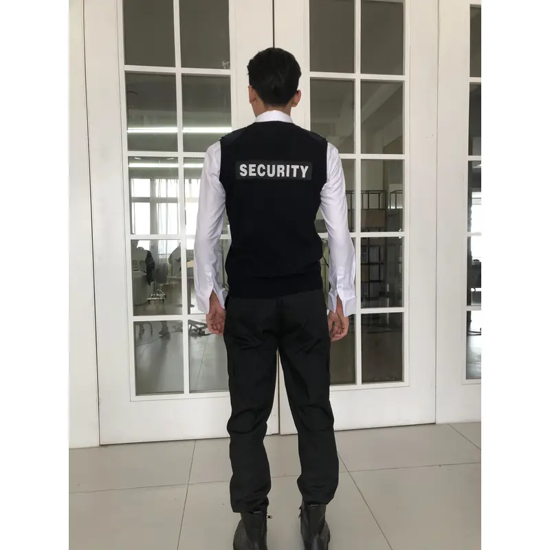 BD-MO-018 Design shoulder straps and epaulettes security sweater uniforms Custom-made men's fashion security sweater uniforms