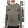 BD-MO-021 Design fashion dark green security sweater, custom-made chest pocket sweater, security sweater design company