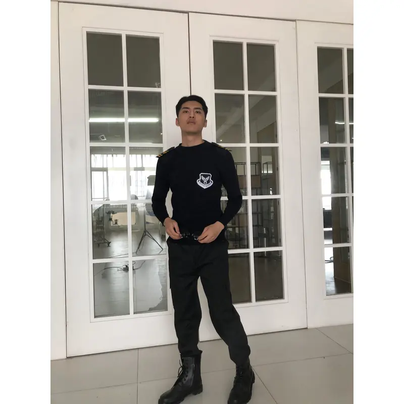 BD-MO-022 Professional ordering security sweater design fashion black round neck sweater sweater manufacturer
