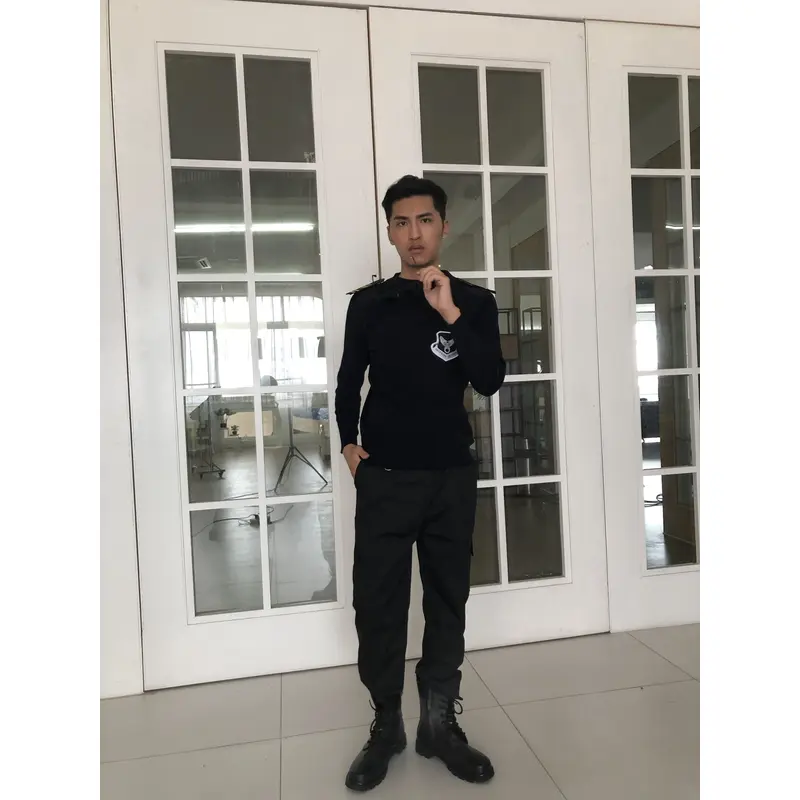 BD-MO-022 Professional ordering security sweater design fashion black round neck sweater sweater manufacturer