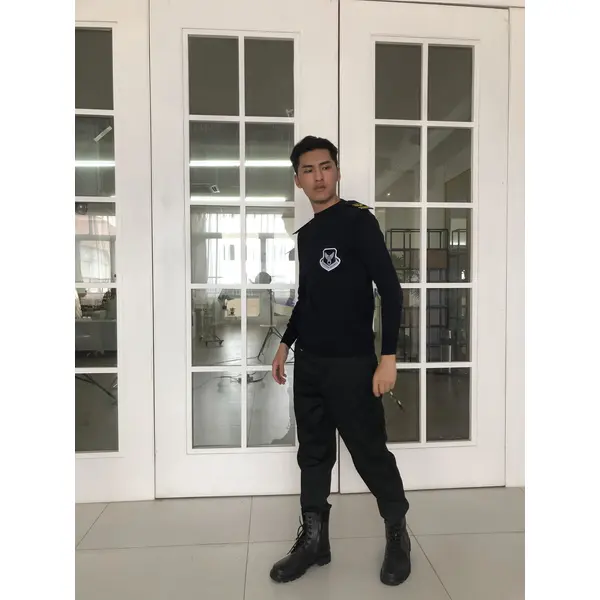 BD-MO-022 Professional ordering security sweater design fashion black round neck sweater sweater manufacturer