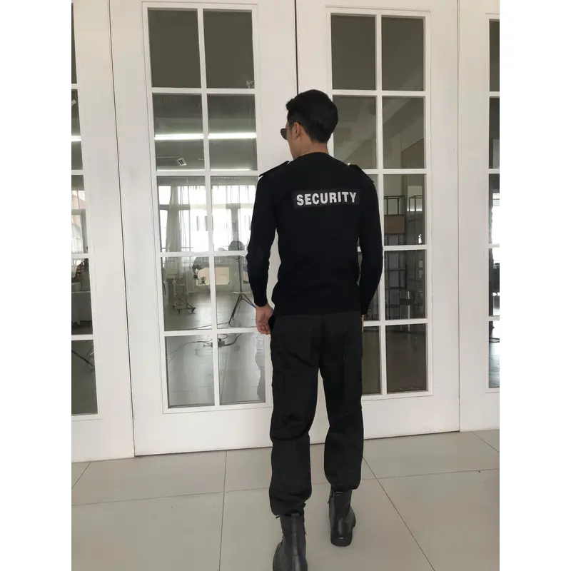 BD-MO-022 Professional ordering security sweater design fashion black round neck sweater sweater manufacturer