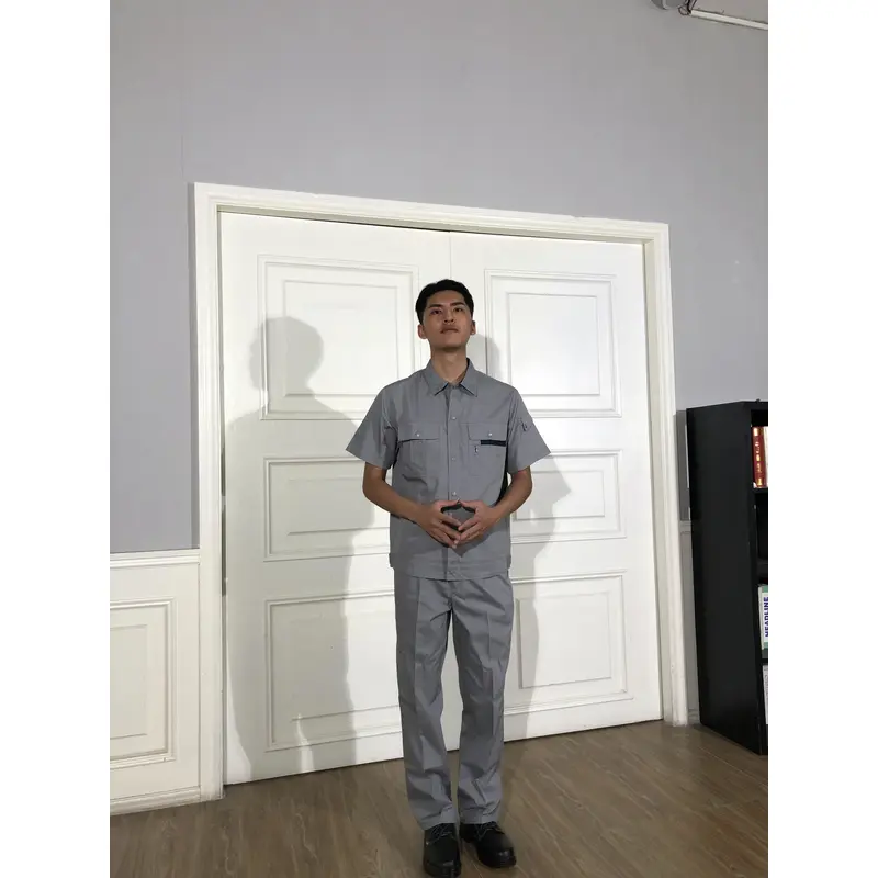 bd-mo-047 定製酒店維修制服、模特試穿、翻領工裝 