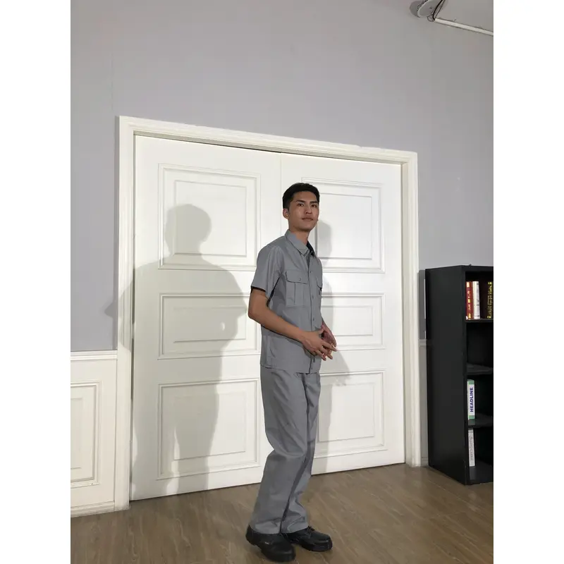 bd-mo-047 定製酒店維修制服、模特試穿、翻領工裝 