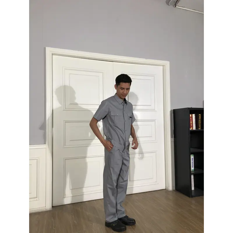 bd-mo-047 定製酒店維修制服、模特試穿、翻領工裝 