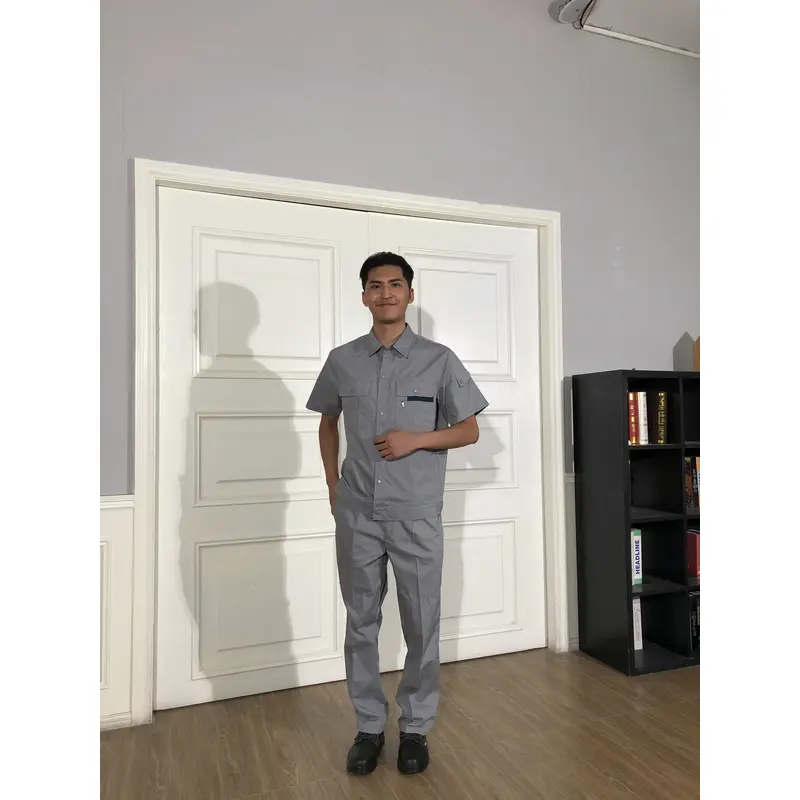 bd-mo-047 定製酒店維修制服、模特試穿、翻領工裝 