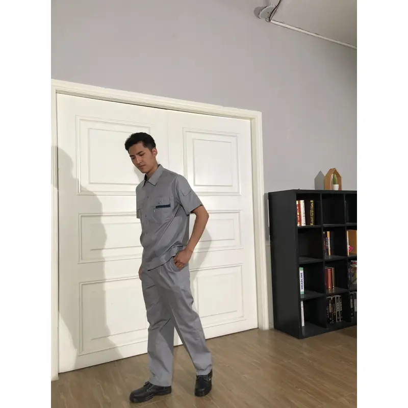 bd-mo-047 定製酒店維修制服、模特試穿、翻領工裝 