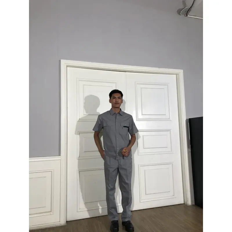 bd-mo-047 定製酒店維修制服、模特試穿、翻領工裝 