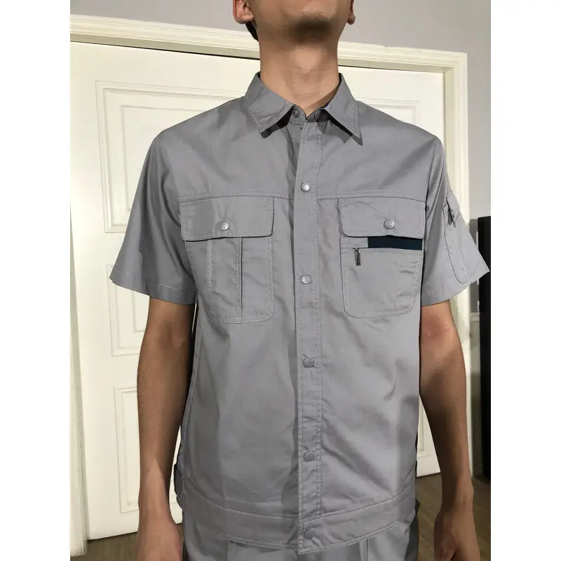 bd-mo-047 定製酒店維修制服、模特試穿、翻領工裝 