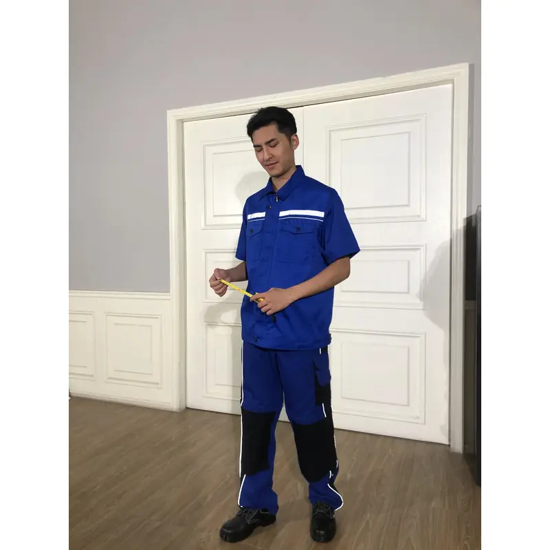 bd-mo-051 定製酒店維修制服現場表演翻領工裝拼接褲 