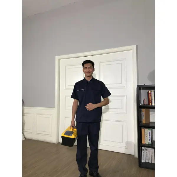 bd-mo-054定做酒店維修制服模型展示胸拉鍊口袋酒店維修制服店 