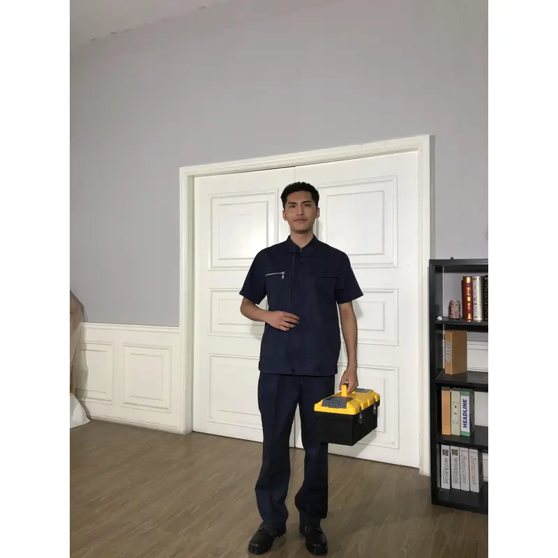 bd-mo-054定做酒店維修制服模型展示胸拉鍊口袋酒店維修制服店 