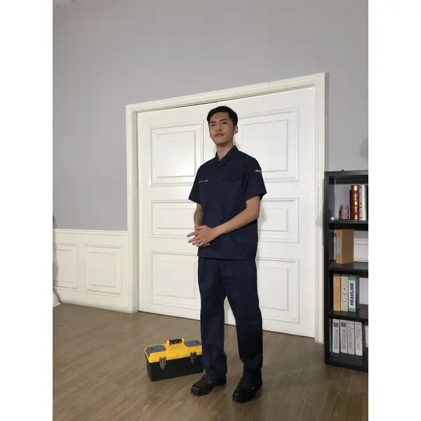 bd-mo-054定做酒店維修制服模型展示胸拉鍊口袋酒店維修制服店 