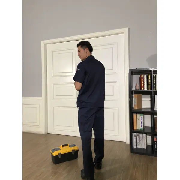 bd-mo-054定做酒店維修制服模型展示胸拉鍊口袋酒店維修制服店 