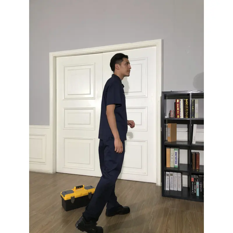 bd-mo-054定做酒店維修制服模型展示胸拉鍊口袋酒店維修制服店 