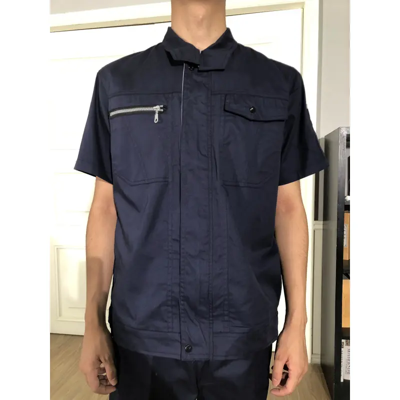 bd-mo-054定做酒店維修制服模型展示胸拉鍊口袋酒店維修制服店 