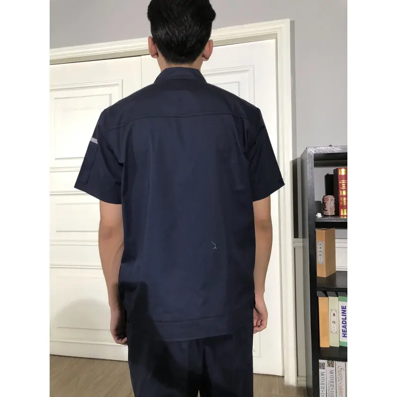 bd-mo-054定做酒店維修制服模型展示胸拉鍊口袋酒店維修制服店 