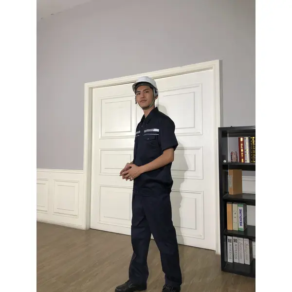 bd-mo-055 定製酒店維修制服模型展示胸部熒光條紋 