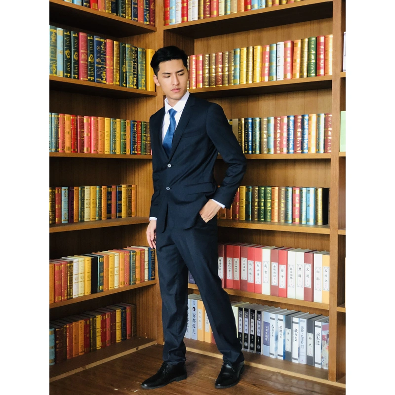 BD-MO-060 Manufacturing striped men's suits Personal design single-breasted double-button striped men's suits