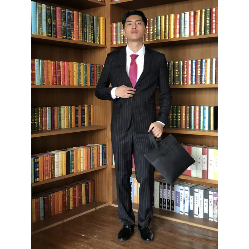 BD-MO-062 Order online custom black men's suits custom striped single-breasted men's suits