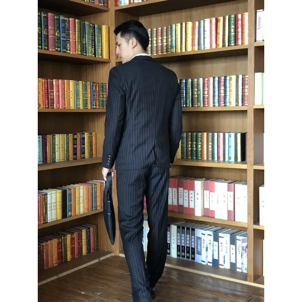 BD-MO-062 Order online custom black men's suits custom striped single-breasted men's suits