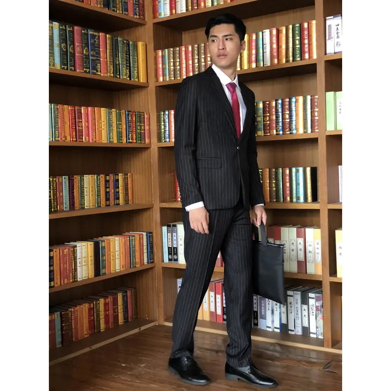 BD-MO-062 Order online custom black men's suits custom striped single-breasted men's suits