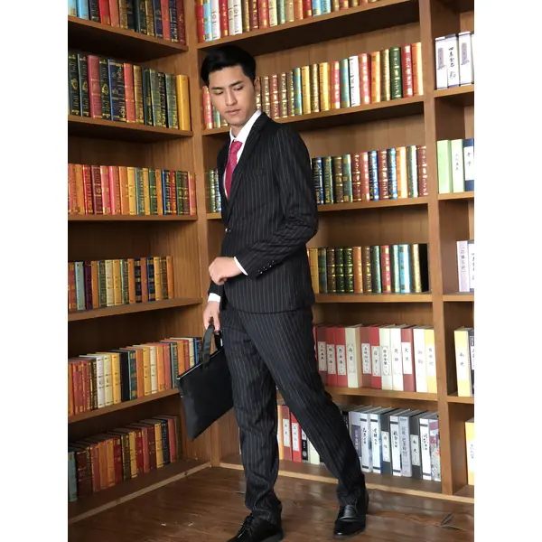 BD-MO-062 Order online custom black men's suits custom striped single-breasted men's suits