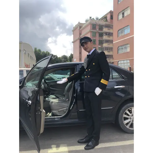 BD-MO-120 Customized Driver Uniform Model Display Designed Sleeve Golden Strips Golden Buttons Driver Uniform Center