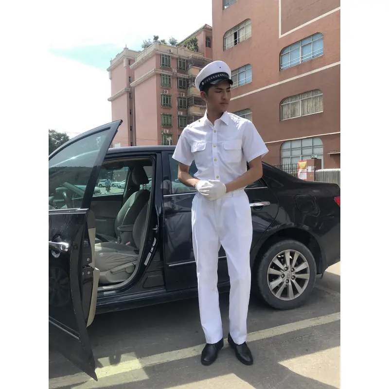 BD-MO-122 Customized Driver Uniform Model Display Designed Golden Button Short-sleeved Shirt Soft and Lightweight Driver Uniform Specialty Store