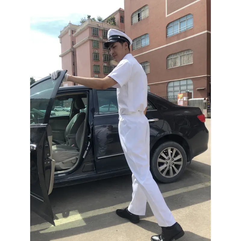 BD-MO-122 Customized Driver Uniform Model Display Designed Golden Button Short-sleeved Shirt Soft and Lightweight Driver Uniform Specialty Store