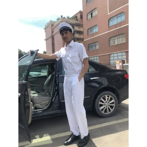 BD-MO-122 Customized Driver Uniform Model Display Designed Golden Button Short-sleeved Shirt Soft and Lightweight Driver Uniform Specialty Store