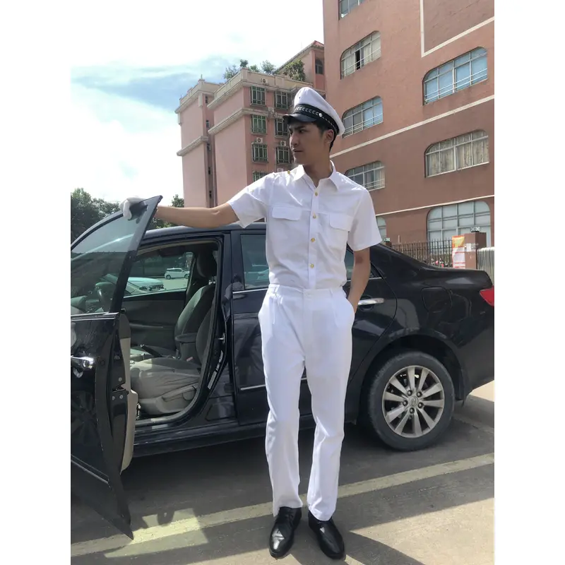 BD-MO-122 Customized Driver Uniform Model Display Designed Golden Button Short-sleeved Shirt Soft and Lightweight Driver Uniform Specialty Store