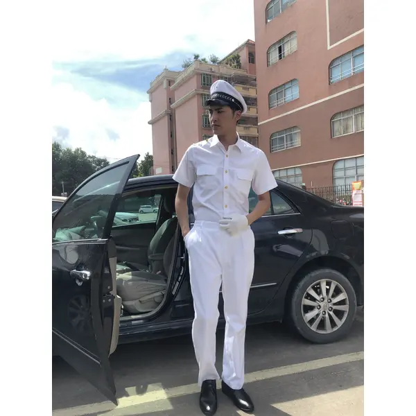 BD-MO-122 Customized Driver Uniform Model Display Designed Golden Button Short-sleeved Shirt Soft and Lightweight Driver Uniform Specialty Store