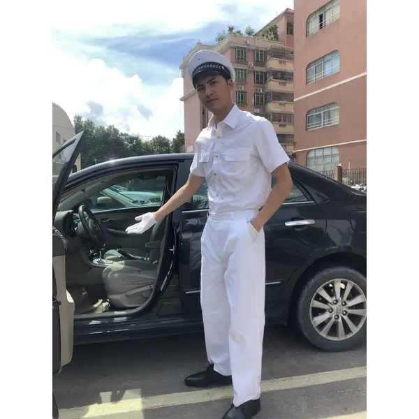 BD-MO-122 Customized Driver Uniform Model Display Designed Golden Button Short-sleeved Shirt Soft and Lightweight Driver Uniform Specialty Store