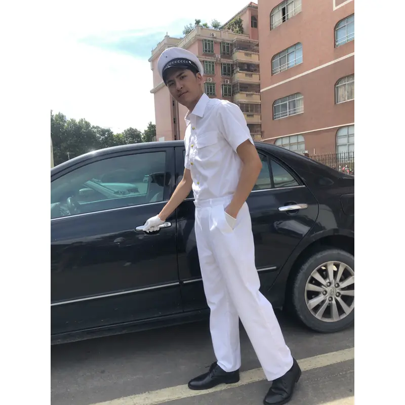 BD-MO-122 Customized Driver Uniform Model Display Designed Golden Button Short-sleeved Shirt Soft and Lightweight Driver Uniform Specialty Store