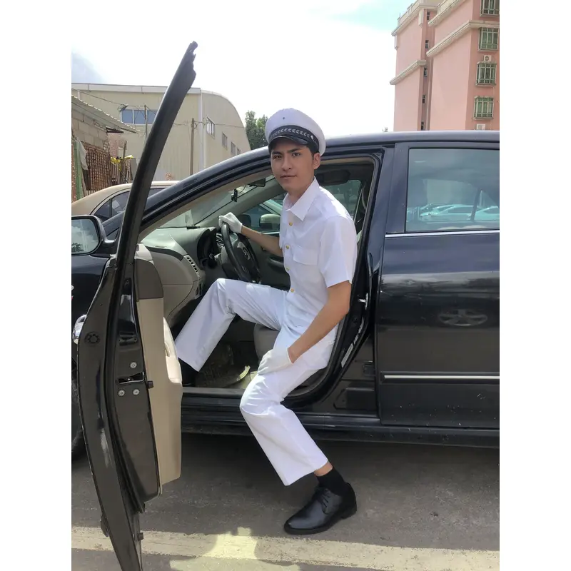 BD-MO-122 Customized Driver Uniform Model Display Designed Golden Button Short-sleeved Shirt Soft and Lightweight Driver Uniform Specialty Store