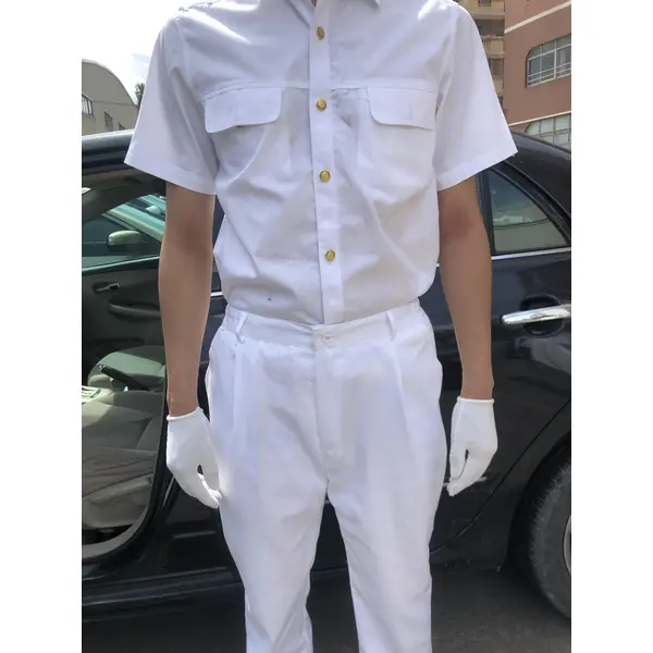 BD-MO-122 Customized Driver Uniform Model Display Designed Golden Button Short-sleeved Shirt Soft and Lightweight Driver Uniform Specialty Store