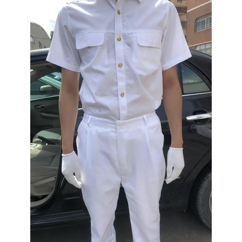 BD-MO-122 Customized Driver Uniform Model Display Designed Golden Button Short-sleeved Shirt Soft and Lightweight Driver Uniform Specialty Store