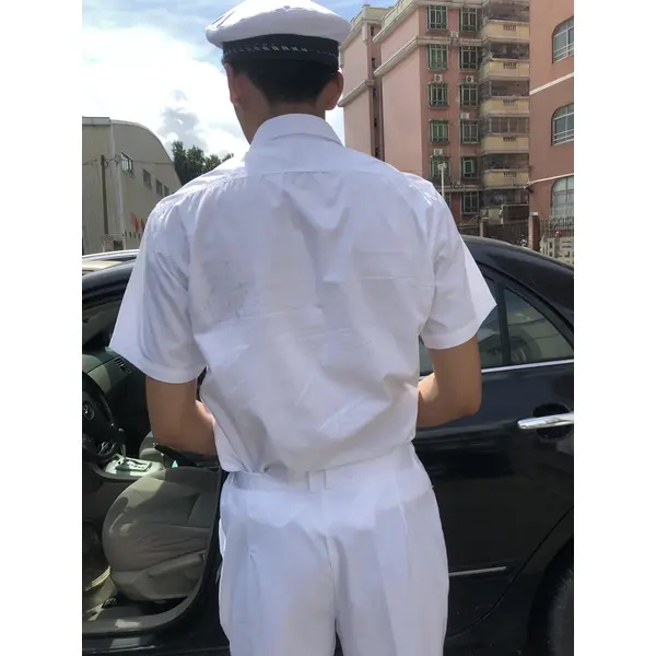 BD-MO-122 Customized Driver Uniform Model Display Designed Golden Button Short-sleeved Shirt Soft and Lightweight Driver Uniform Specialty Store