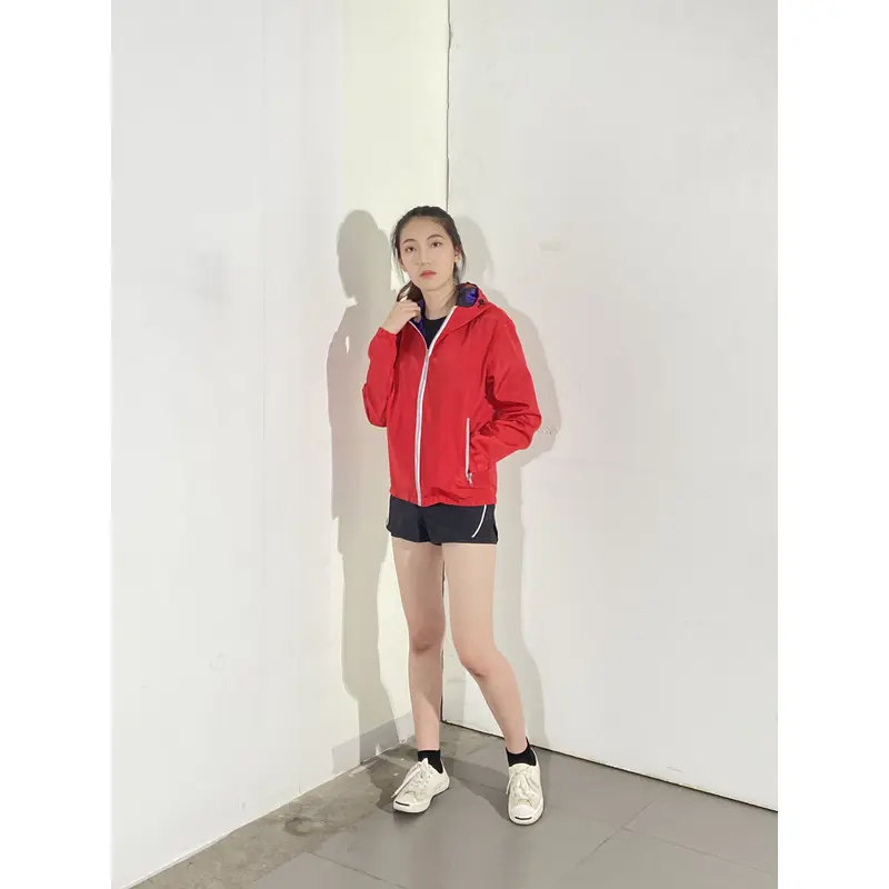 BD-MO-024 Custom-made breathable windbreaker, real people try it on, design comfortable zipper jacket windbreaker jacket supplier