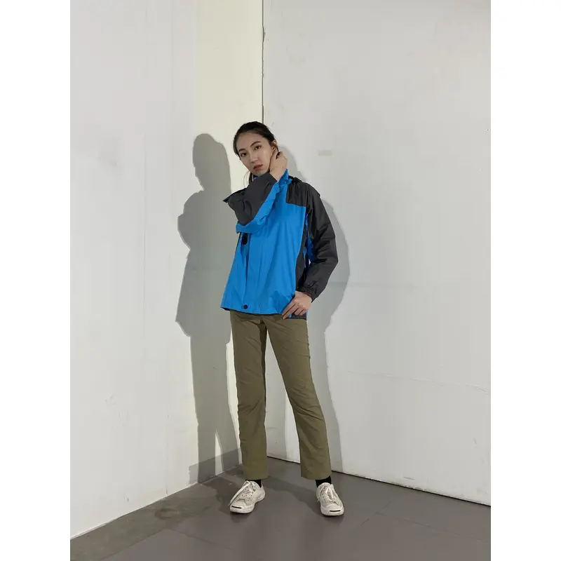 BD-MO-026 Custom-made comfortable windbreaker, try it on by real people, order black and blue windbreaker windbreaker garment factory