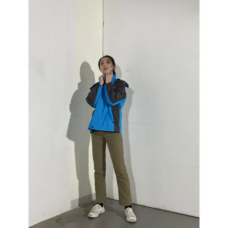 BD-MO-026 Custom-made comfortable windbreaker, try it on by real people, order black and blue windbreaker windbreaker garment factory
