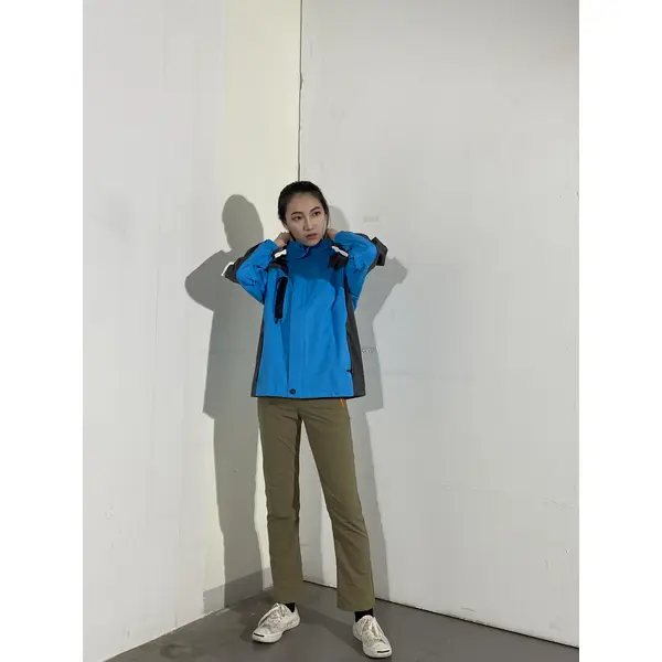 BD-MO-026 Custom-made comfortable windbreaker, try it on by real people, order black and blue windbreaker windbreaker garment factory