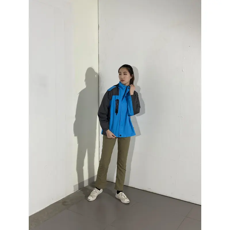 BD-MO-026 Custom-made comfortable windbreaker, try it on by real people, order black and blue windbreaker windbreaker garment factory