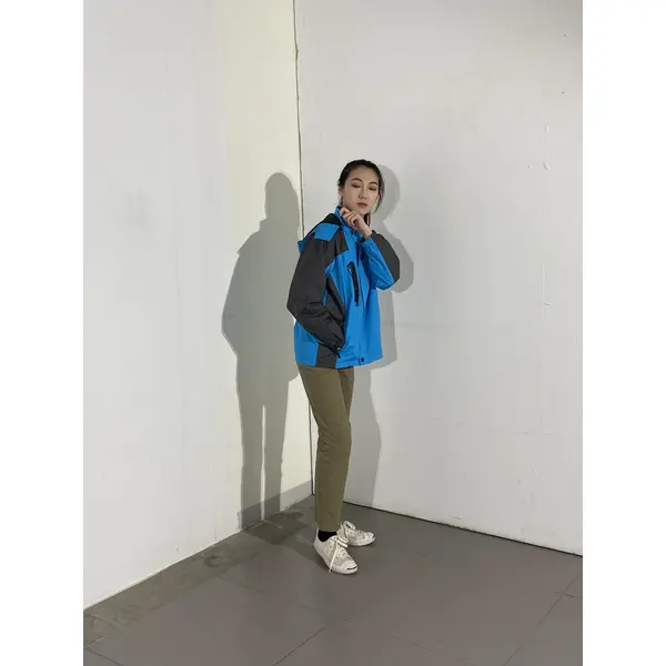 BD-MO-026 Custom-made comfortable windbreaker, try it on by real people, order black and blue windbreaker windbreaker garment factory